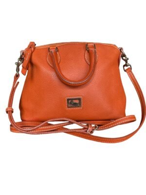 Dooney & Bourke Orange Darcy Pebbled Leather Crossbody Satchel Bag