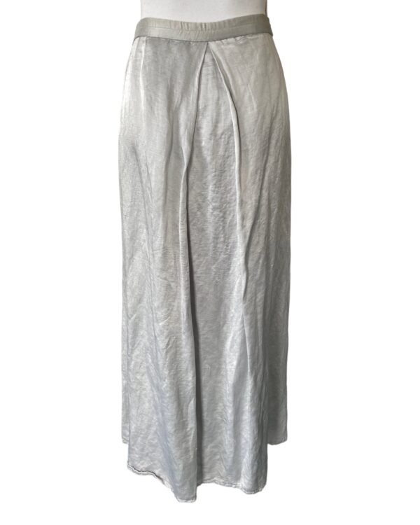 Eileen Fisher Silver Silk  and Linen Maxi Skirt. XS