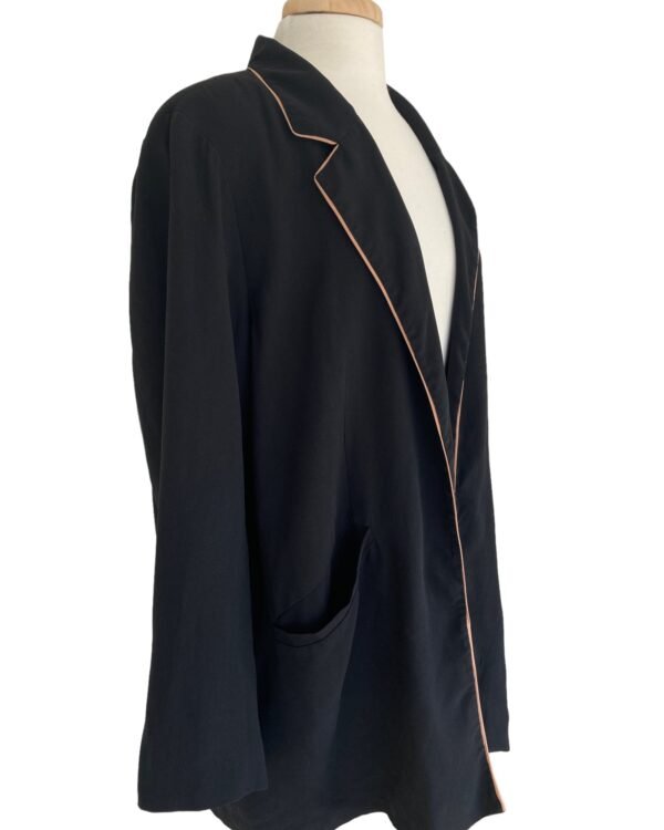 Eileen Fisher Black Silk Cardigan. XL