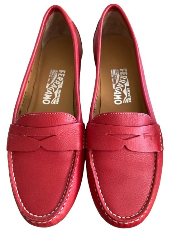 Ferragamo Red Calf Loafers. 7