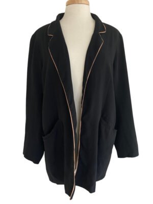 Eileen Fisher Black Silk Cardigan. XL