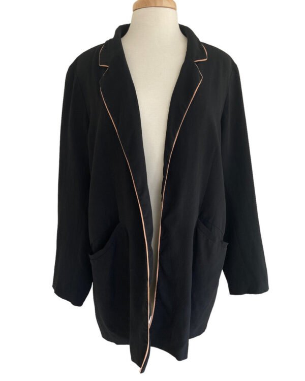 Eileen Fisher Black Silk Cardigan. XL