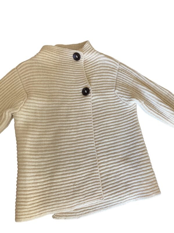 Fisherman Out of Ireland Ivory Wool Blend Chunky Sweater. L