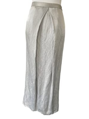 Eileen Fisher Silver Silk  and Linen Maxi Skirt. XS