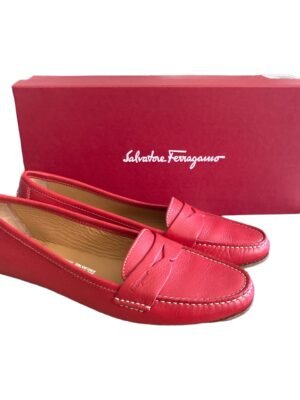 Ferragamo Red Calf Loafers. 7