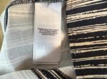 Donna Karan Navy/Tan Bark Stripe Print Dress. S/M