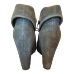 Elizabeth and James Dark Green Wedge Booties. 8.5