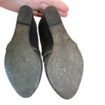 Elizabeth and James Dark Green Wedge Booties. 8.5
