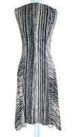 Donna Karan Navy/Tan Bark Stripe Print Dress. S/M