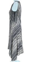 Donna Karan Navy/Tan Bark Stripe Print Dress. S/M