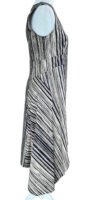 Donna Karan Navy/Tan Bark Stripe Print Dress. S/M
