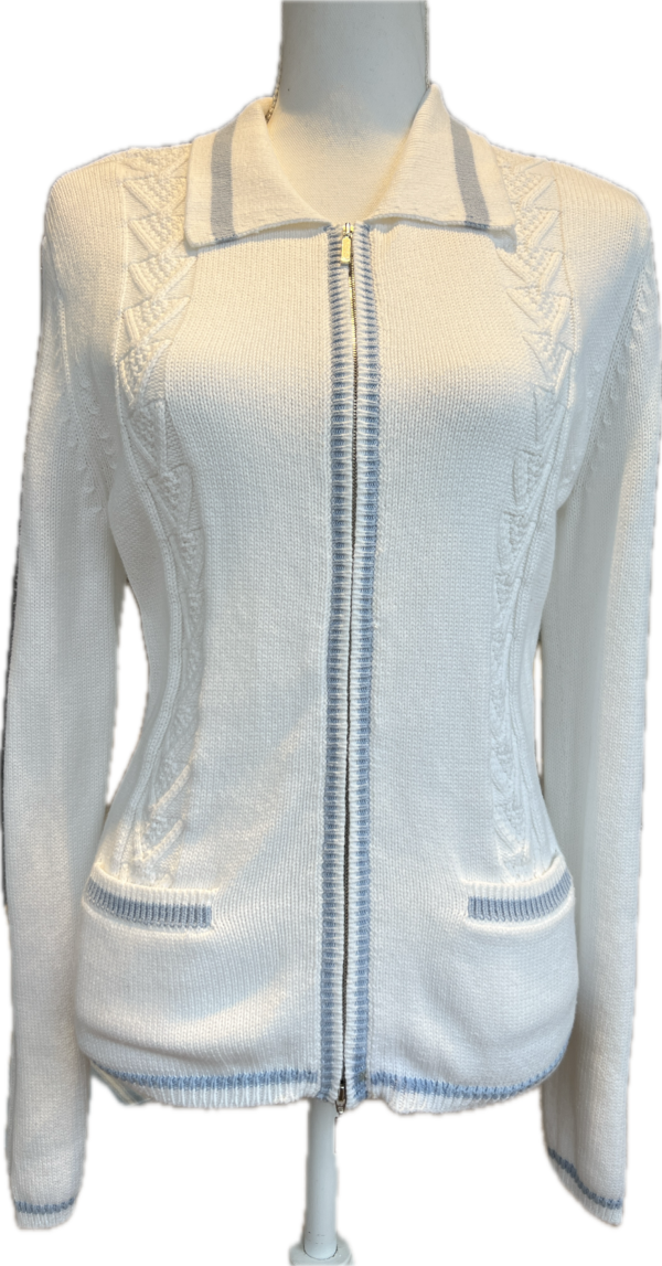 Faconnable Cotton Zipper Sweater. S